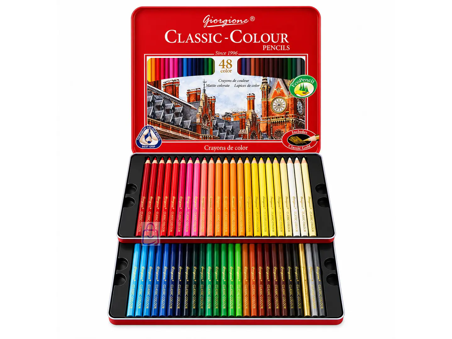 Lápices De Colores 48 Caja Metálica Con Dorado - PS 1