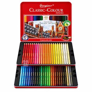 Lápices De Colores 48 Caja Metálica Con Dorado - PS