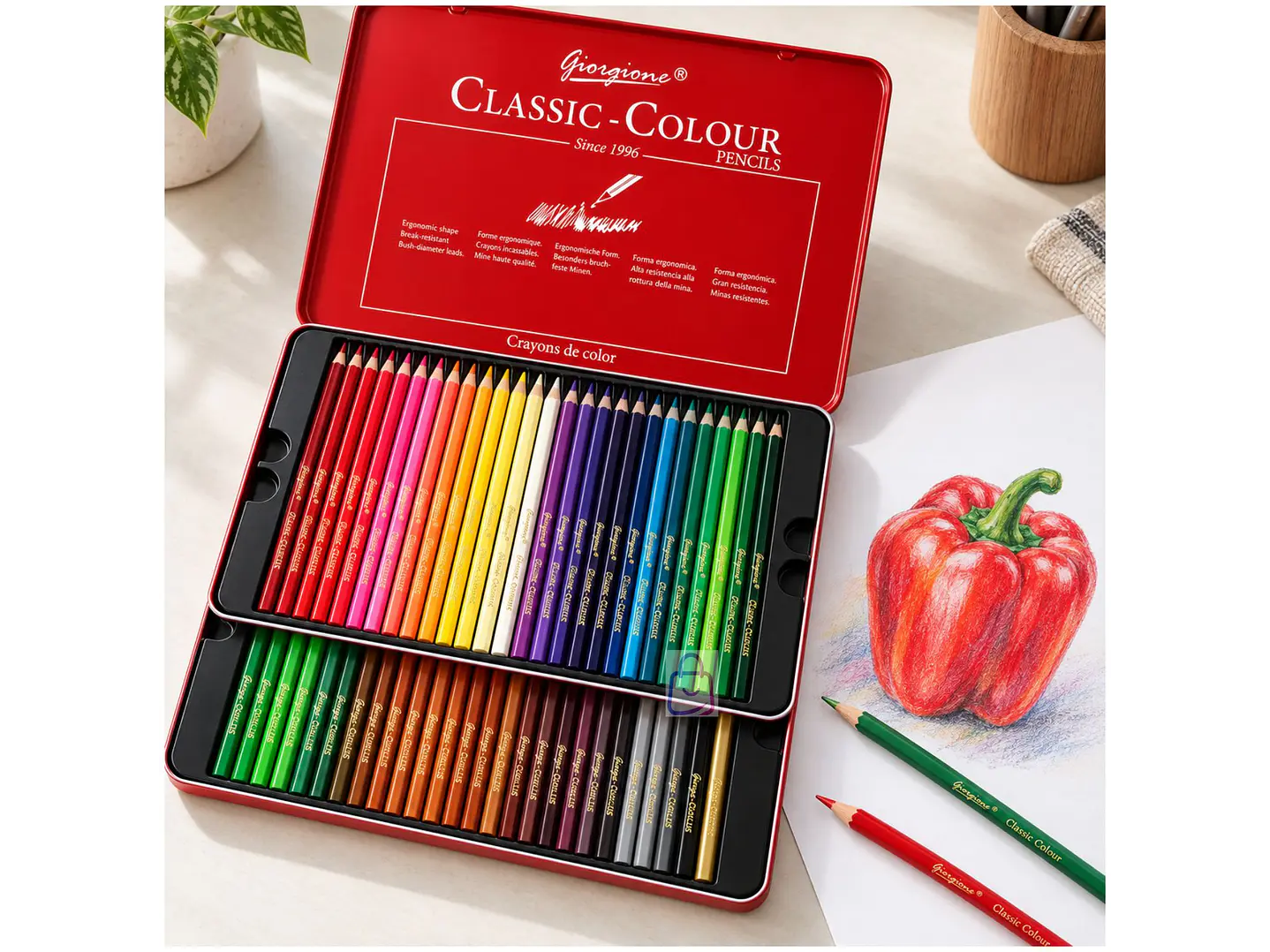 Lápices De Colores 48 Caja Metálica Con Dorado - PS 2