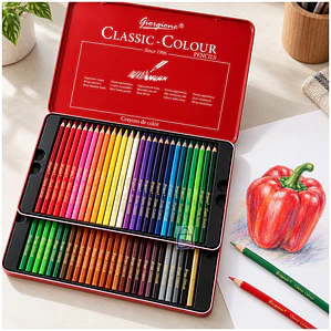 Lápices De Colores 48 Caja Metálica Con Dorado - PS