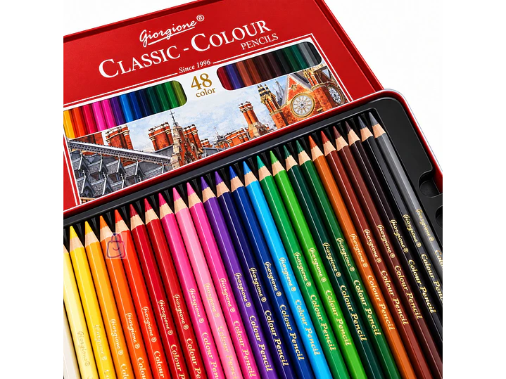 Lápices De Colores 48 Caja Metálica Con Dorado - PS 3