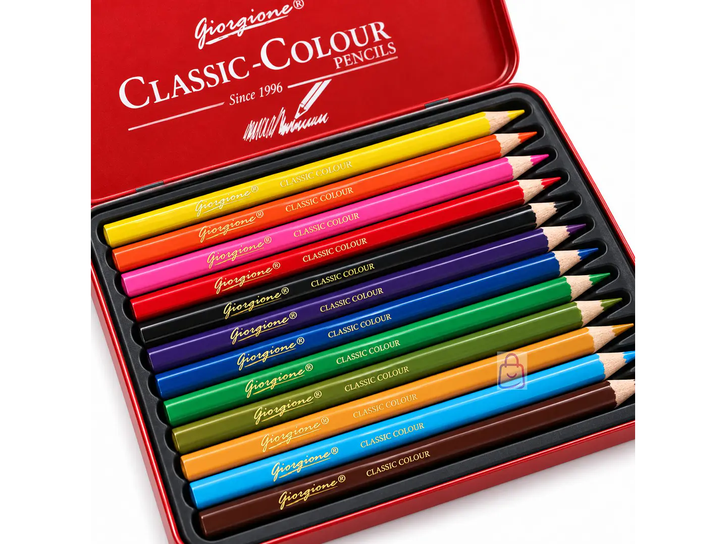  12 Lápices De Colores Caja Metálica Con Dorado - PS 2
