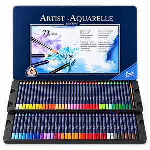 Lápices Acuarelables 72 Colores + Pincel Caja Metálica - PS