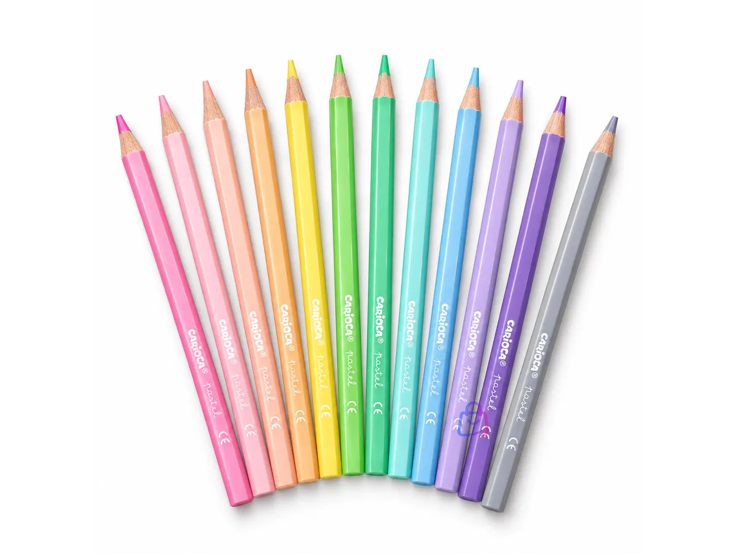 Lápices de Colores Pastel Carioca 12 Unidades Surtidos - PS 1