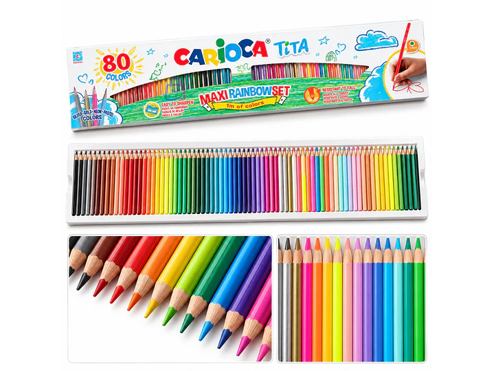 Lápices de Colores Carioca Tita 80 Unidades Maxi Set - PS 2