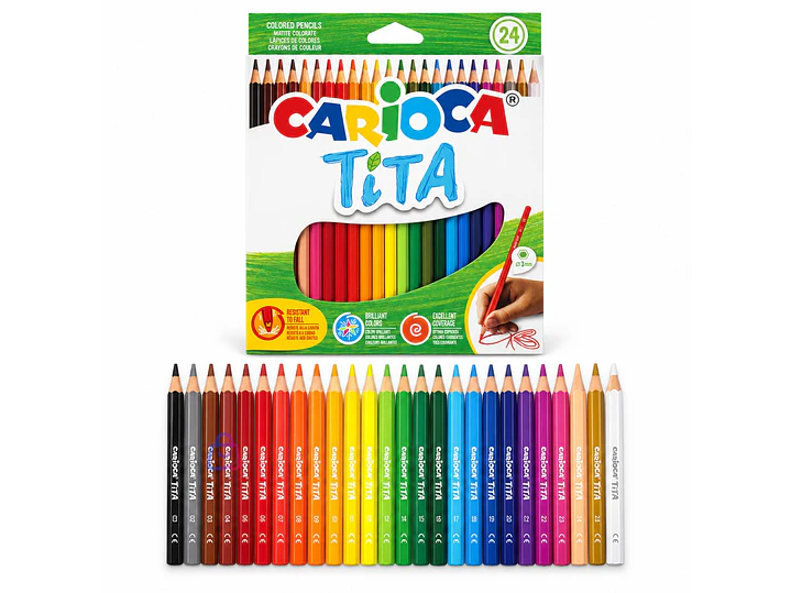Lápices de Colores Carioca Tita 24 Resistentes Lavables - PS 4