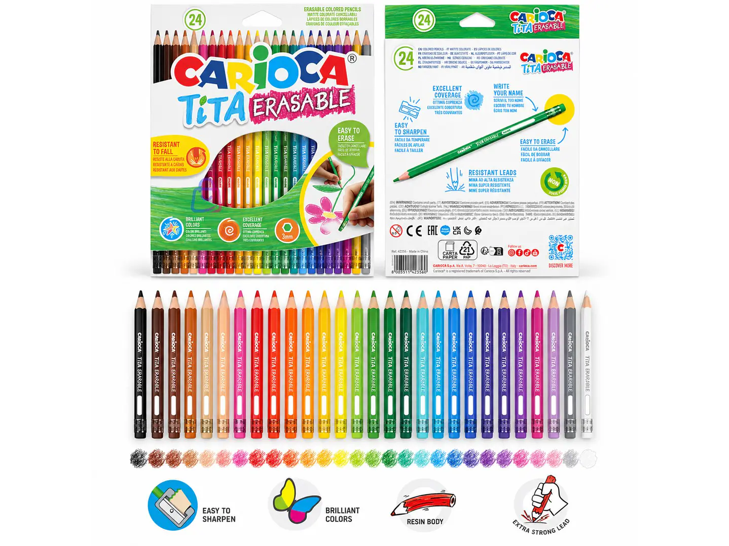 Lápices Borrables Carioca Tita 24 Colores Escolares - PS 3