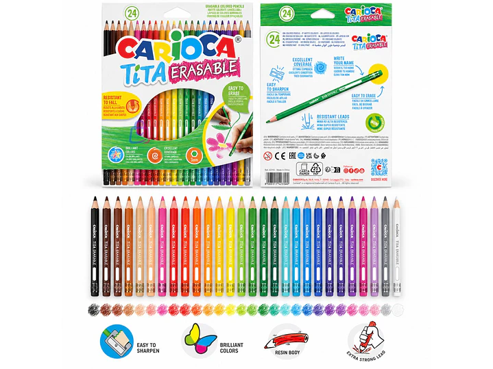 Lápices Borrables Carioca Tita 24 Colores Escolares - PS 3