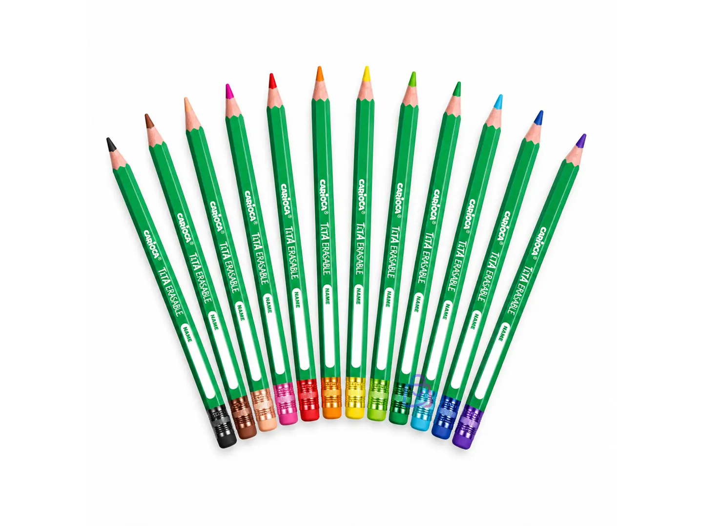 Lápices Borrables Carioca Tita 12 Colores Con Goma - PS 1