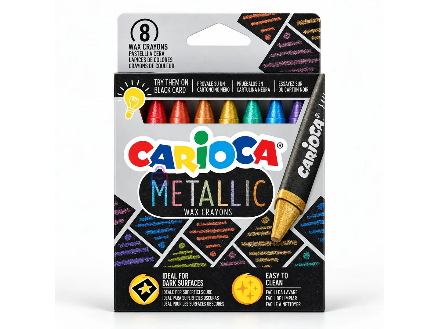 Crayones Metálicos Carioca 8 Colores - PS 4