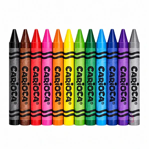 Crayones de Cera Carioca 12 Colores Lavables Escolares - PS