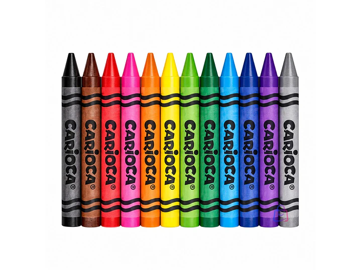 Crayones de Cera Carioca 12 Colores Lavables Escolares - PS 1