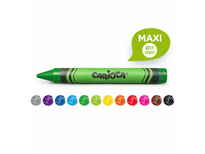 Crayones Jumbo Carioca 12 Colores Lavables Infantiles - PS 2