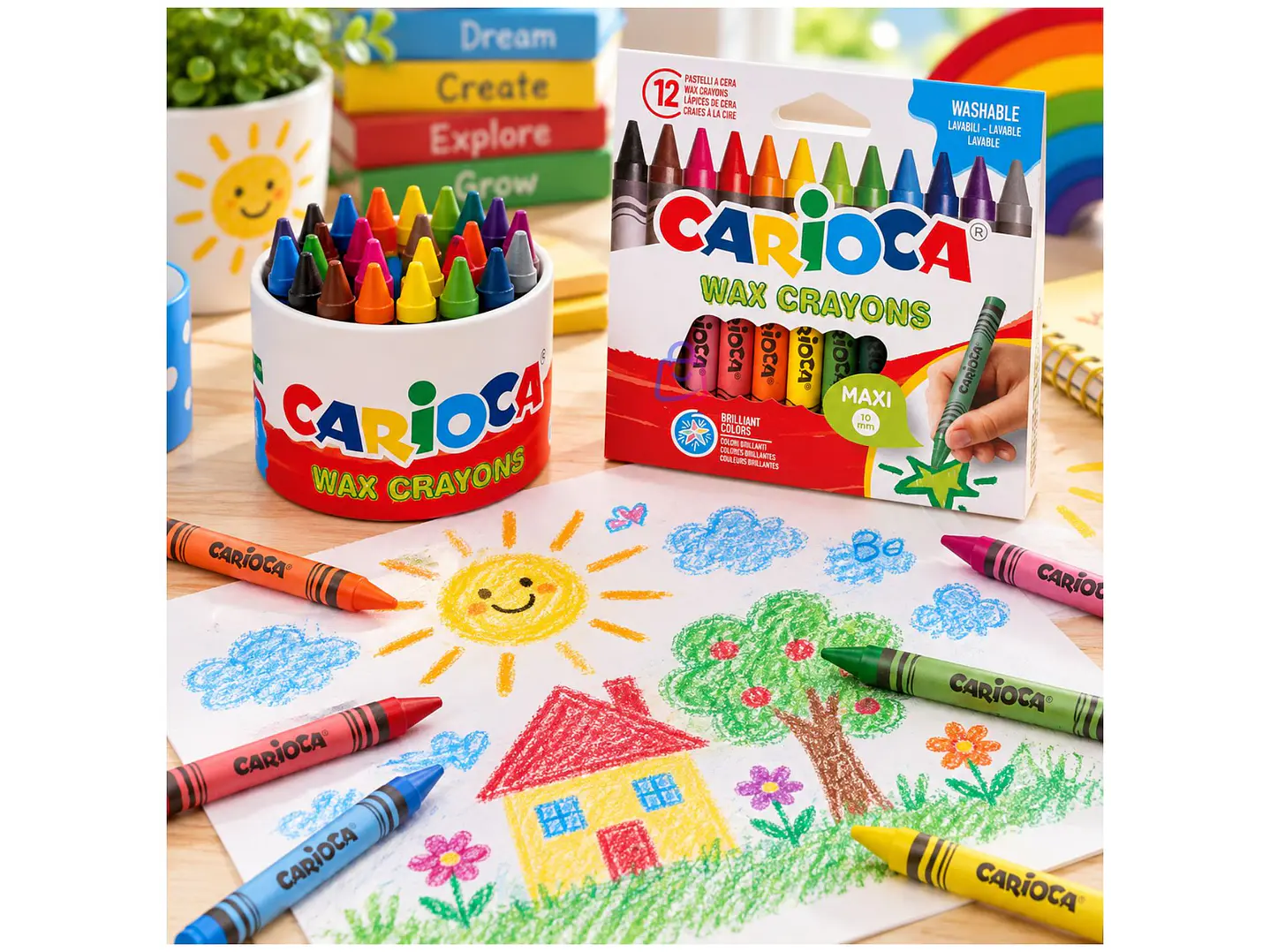 Crayones Jumbo Carioca 12 Colores Lavables Infantiles - PS 3