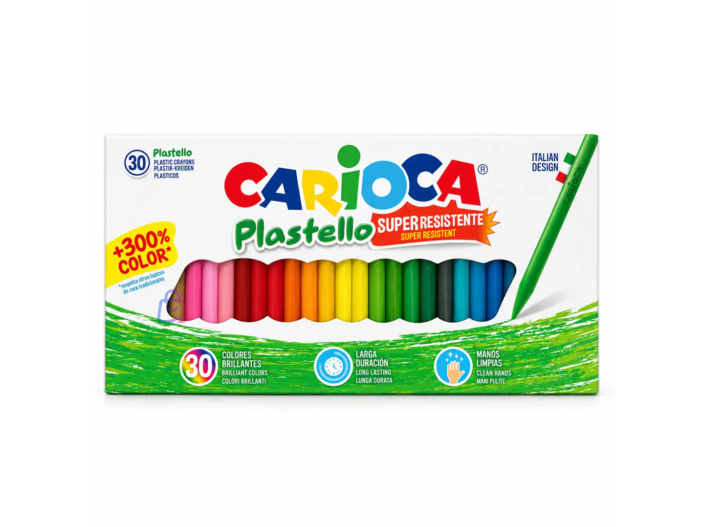 Crayones Carioca Plastello 30 Colores Lavables - PS 4