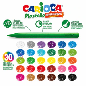 Crayones Carioca Plastello 30 Colores Lavables - PS