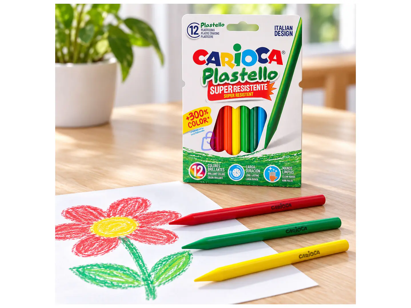 Crayones Carioca Plastello 12 Unidades Colores Lavables - PS 3