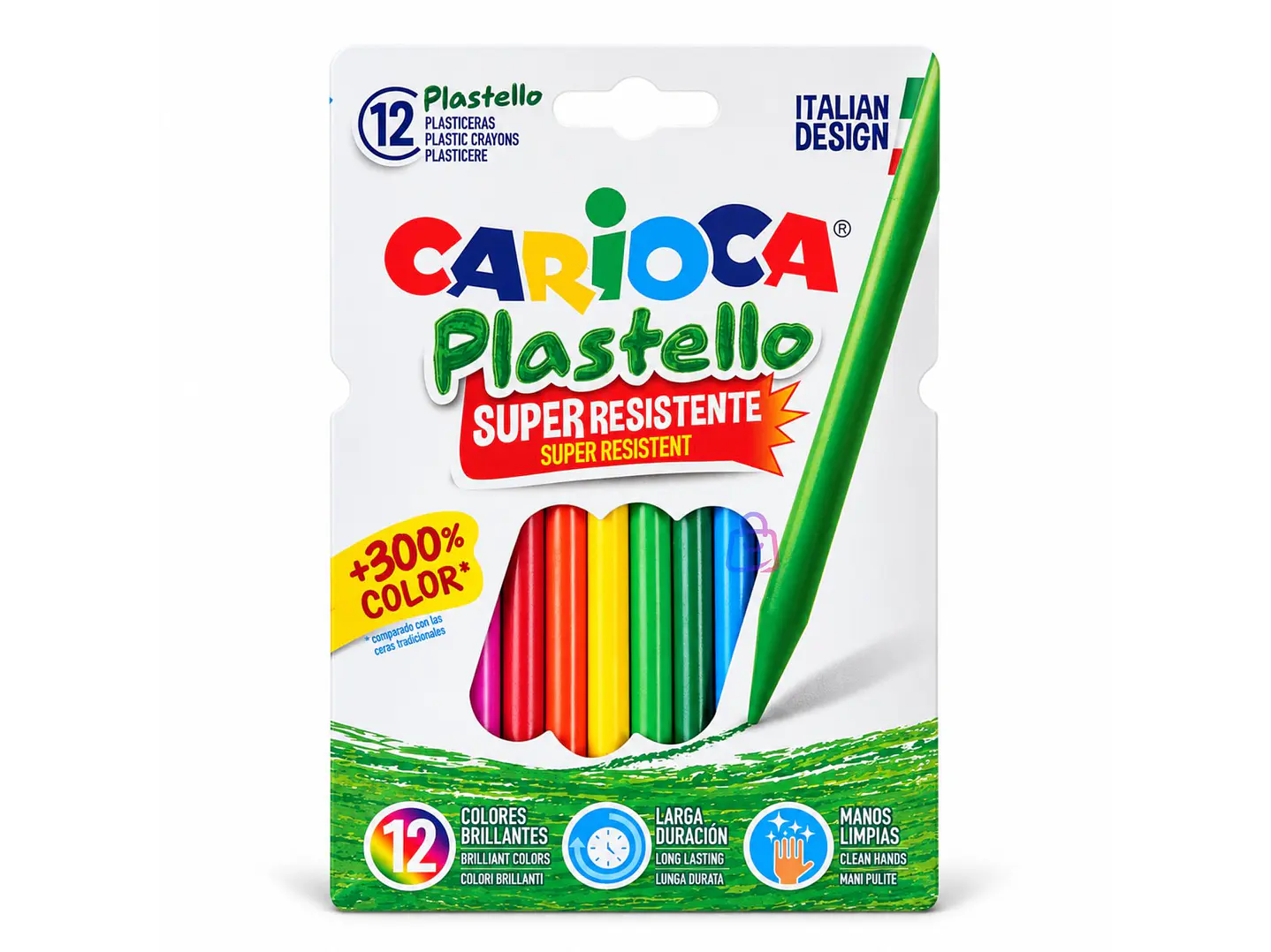 Crayones Carioca Plastello 12 Unidades Colores Lavables - PS 4