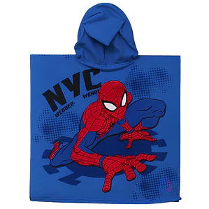 Toalla Playa Piscina Spiderman Capucha Microfibra 60x60 - PS