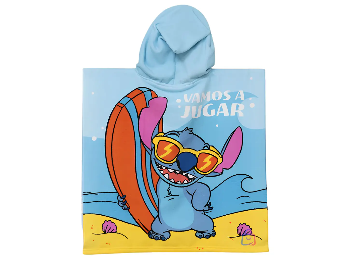 Toalla Stitch Surf Con Capucha Microfibra Playa 60x60 - PS 2