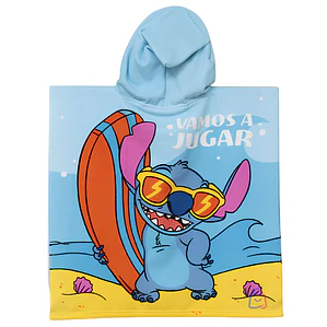 Toalla Stitch Surf Con Capucha Microfibra Playa 60x60 - PS
