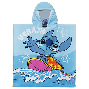Toalla Stitch Surf Con Capucha Microfibra Playa 60x60 - PS