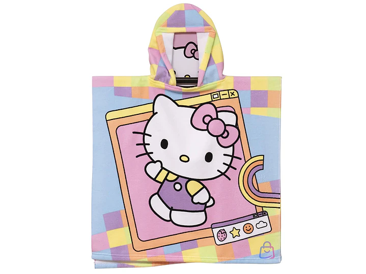 Toalla Hello Kitty Retro Capucha Playa Piscina 60x60 - PS 1
