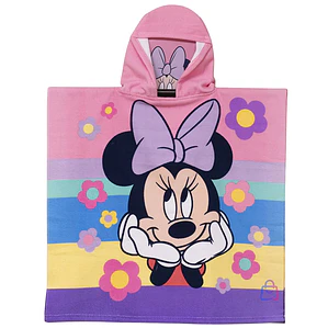 Toalla Playa Capucha Minnie Flores 60x60 Cm Microfibra - PS
