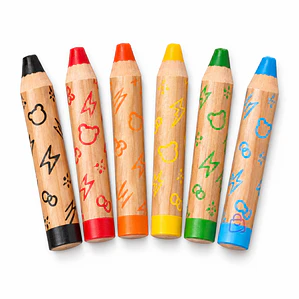 Crayones Carioca Baby 3 En 1 Acuarelables 6 Colores - PS