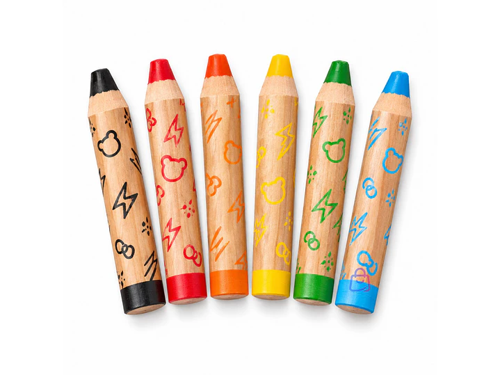 Crayones Carioca Baby 3 En 1 Acuarelables 6 Colores - PS 1
