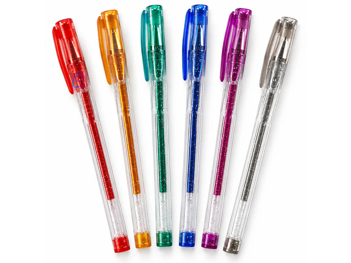 Bolígrafos Gel Glitter Carioca 6 Colores Punta 1 Mm - PS 1