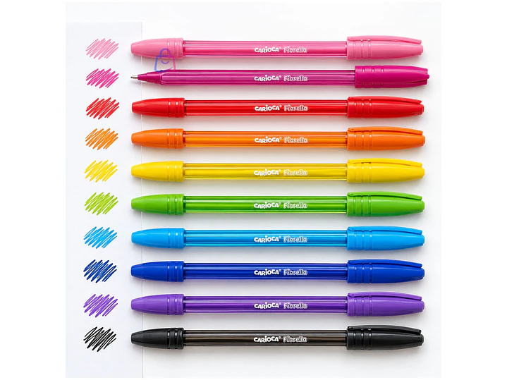 Bolígrafos Carioca Fiorella 10 Colores Punta 1 Mm - PS 3