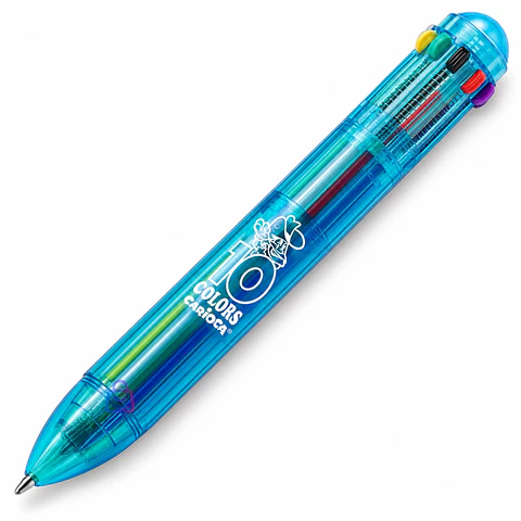 Bolígrafo Carioca 10 Colores Fluo Retráctil Punta 1 Mm - PS