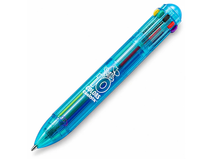 Bolígrafo Carioca 10 Colores Fluo Retráctil Punta 1 Mm - PS 1