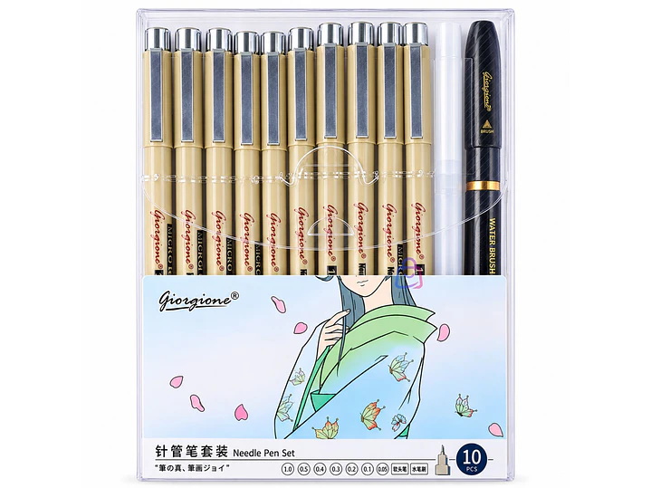 Set Estilógrafos ZG010 10 Piezas Dibujo Y Brush - PS 4