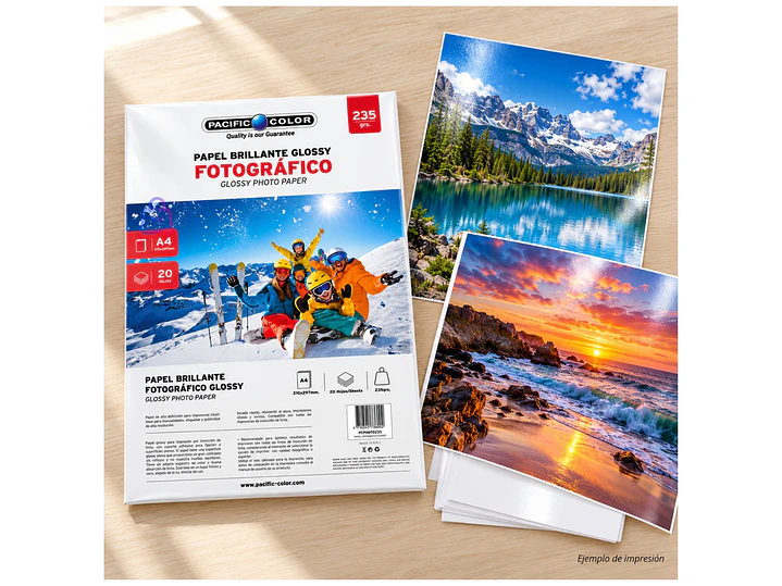 Papel Fotográfico A4 235g 20 Hojas Inkjet Brillante - PS 3