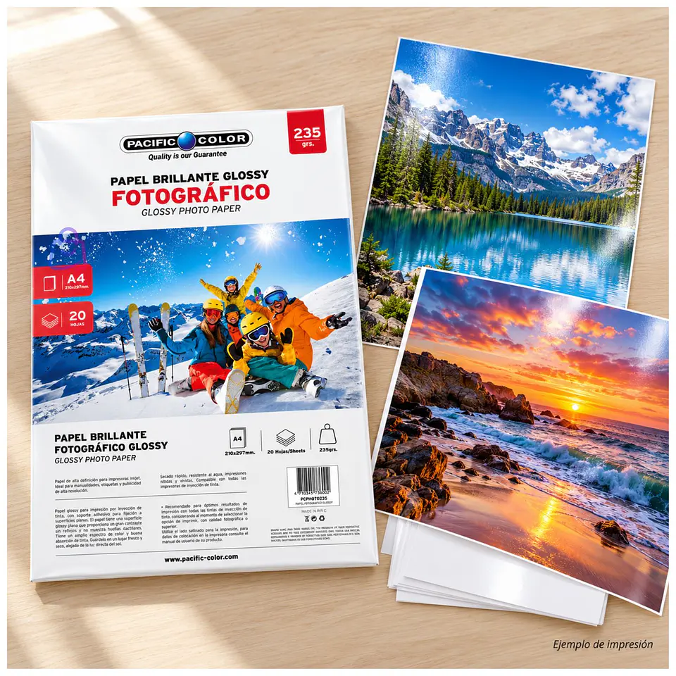 Papel Fotográfico A4 235g 20 Hojas Inkjet Brillante - PS 3