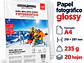 Papel Fotográfico A4 235g 20 Hojas Inkjet Brillante - PS - Miniatura 2