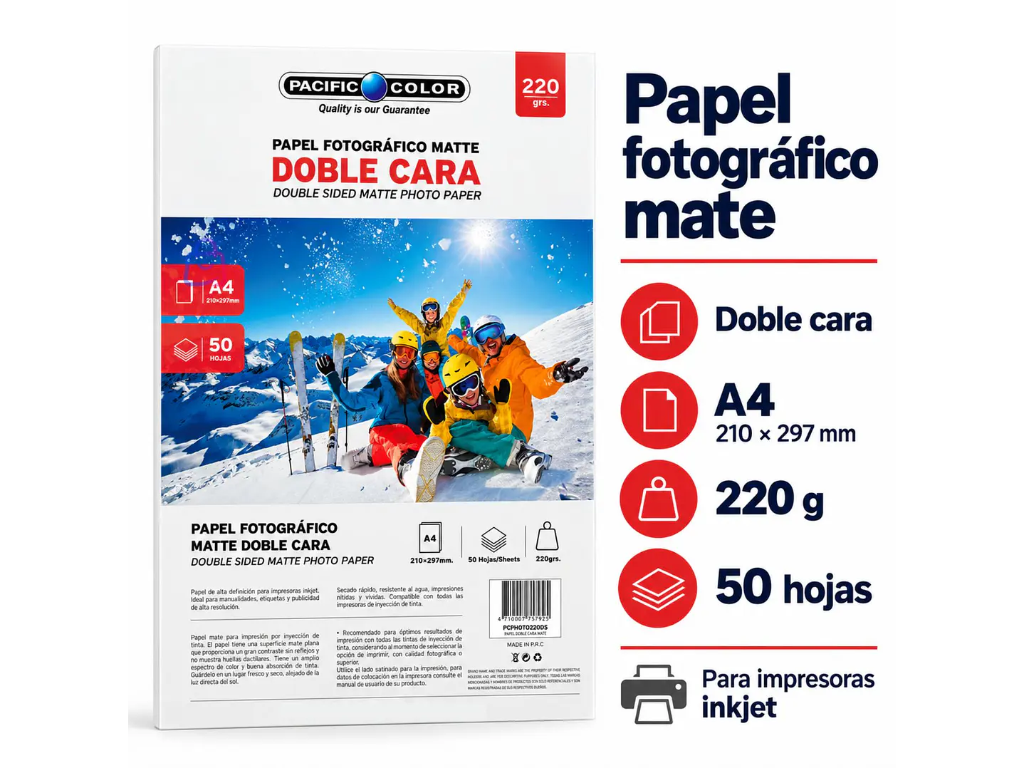 Papel Fotográfico Mate Doble Faz A4 220g 50 Hojas - PS 2