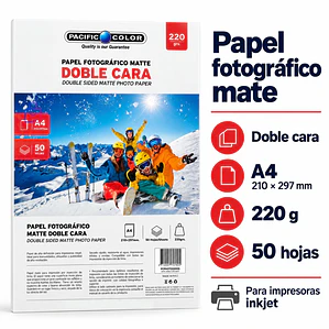 Papel Fotográfico Mate Doble Faz A4 220g 50 Hojas - PS