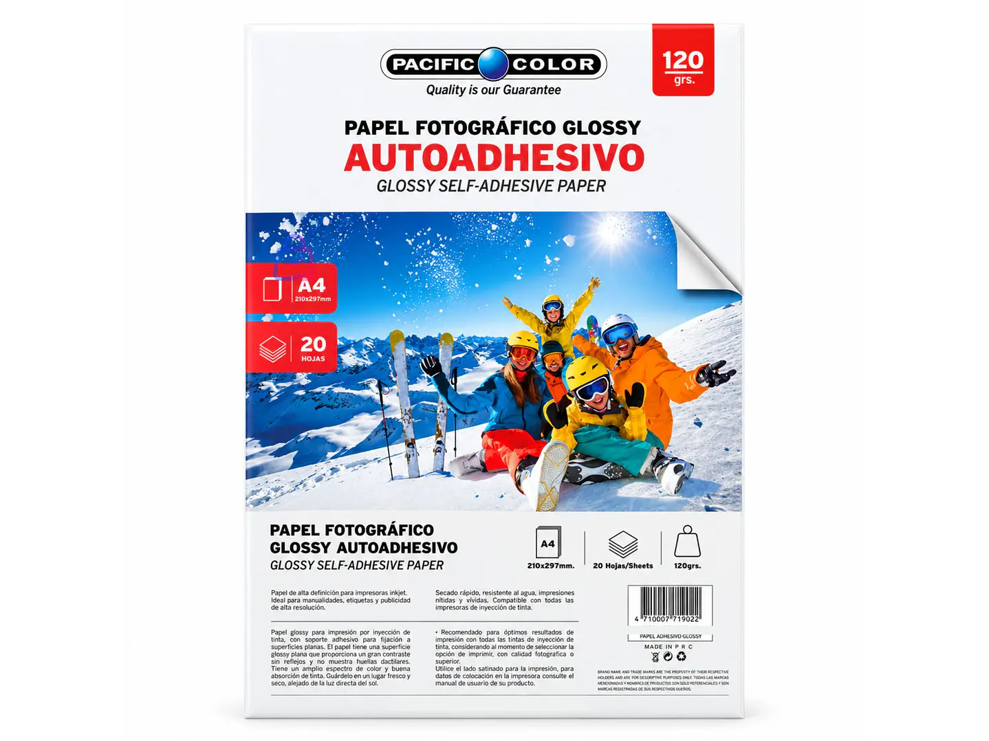 Papel Fotográfico Adhesivo A4 20 Hojas 120g - PS 4