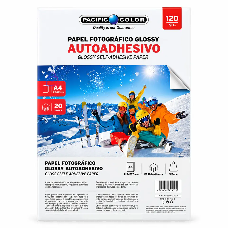 Papel Fotográfico Adhesivo A4 20 Hojas 120g - PS 4