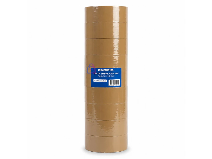 Pack 9 Cintas Embalaje Café 45mm x 40m 40 Micrones - PS 4