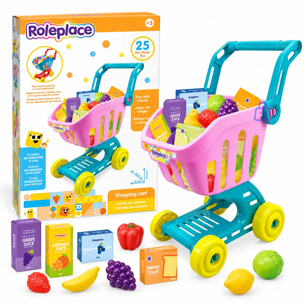 Carrito De Compras Infantil Supermercado 25 Accesorios - PS 3