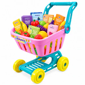 Carrito De Compras Infantil Supermercado 25 Accesorios - PS