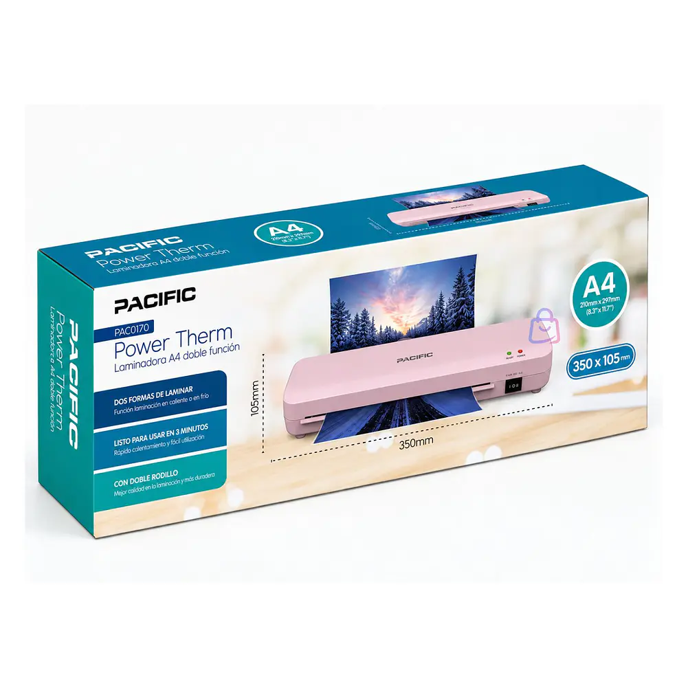 Laminadora Plastificadora A4 Doble Rodillo Colores - PS 8