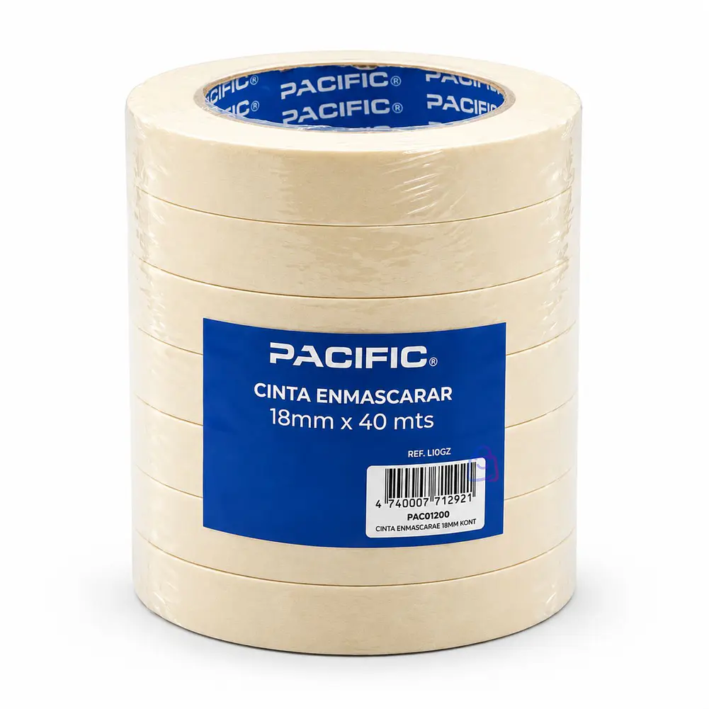 Pack 7 Cintas Enmascarar Masking Tape 18mm X 40m - PS 4