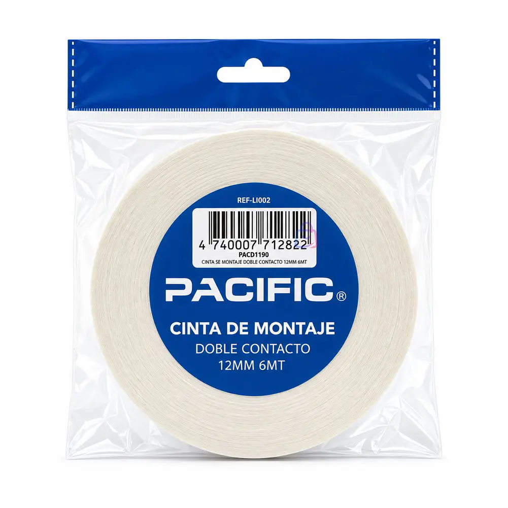 Cinta Doble Contacto Espuma Para Montaje 12mm X 6m - PS 3