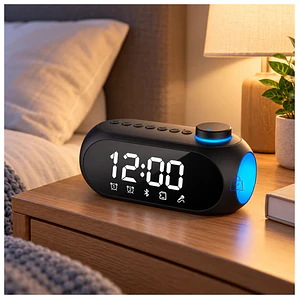 Reloj Despertador Parlante Bluetooth Radio Doble Alarma - PS