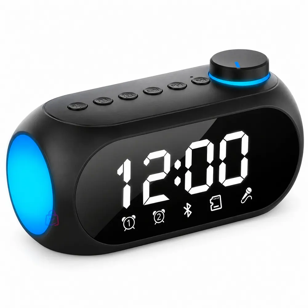 Reloj Despertador Parlante Bluetooth Radio Doble Alarma - PS 1